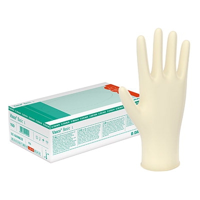 Rukavice latex VASCO Basic L 100ks-vydávat max po 5ti bal. VÝPRODEJ